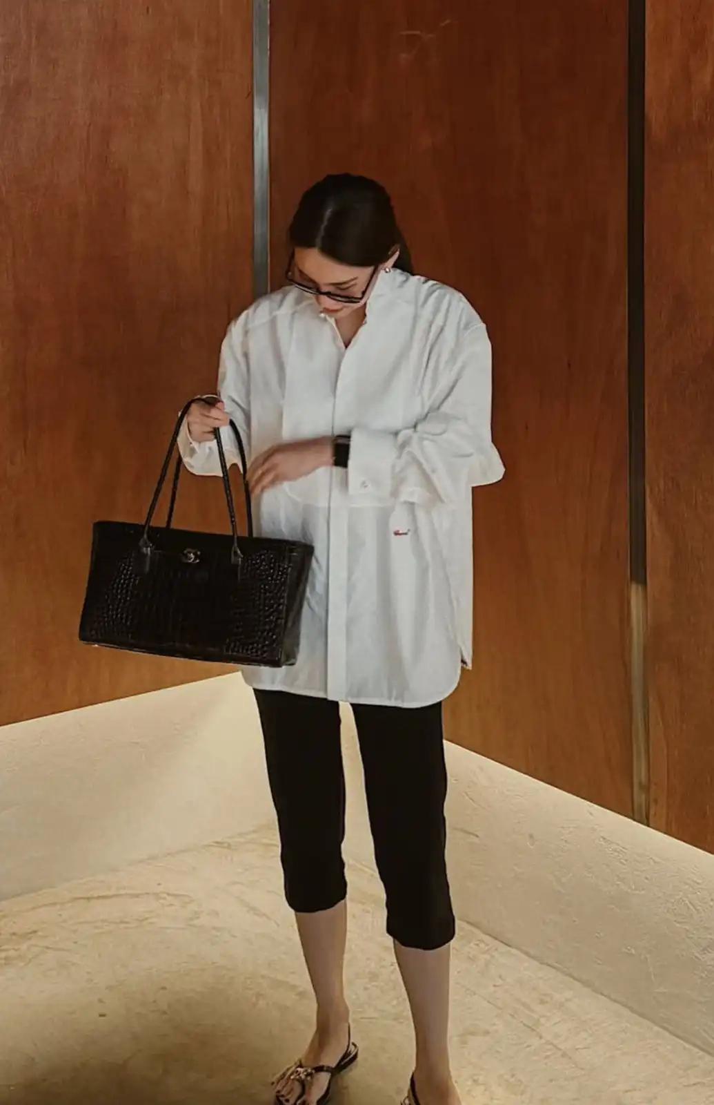 Chanel Executive Tote Regular Croco Black GHW - photo 8
