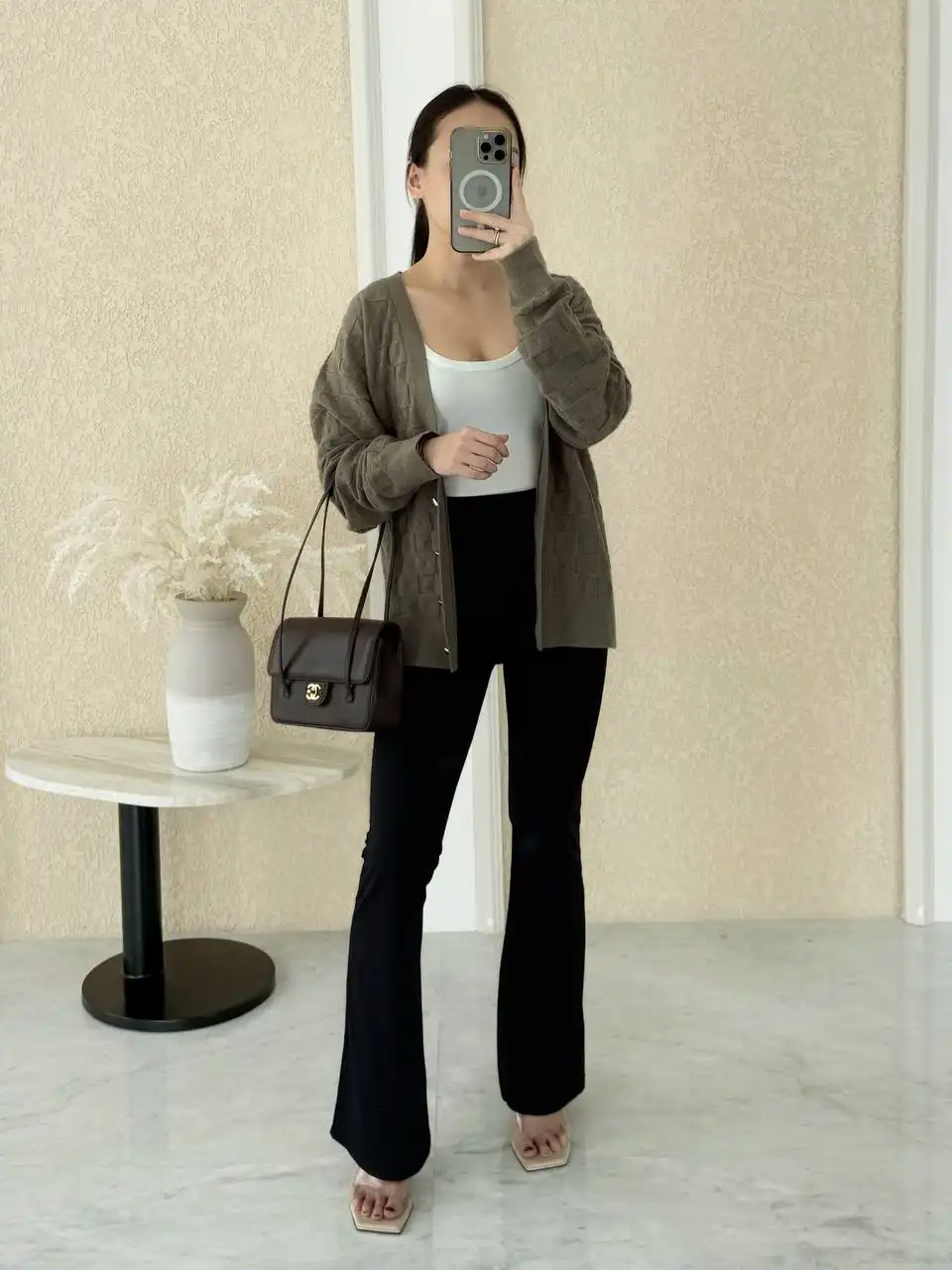 Hermes Hermes Cardigan Maille Medor Softwear Gris Etoupe