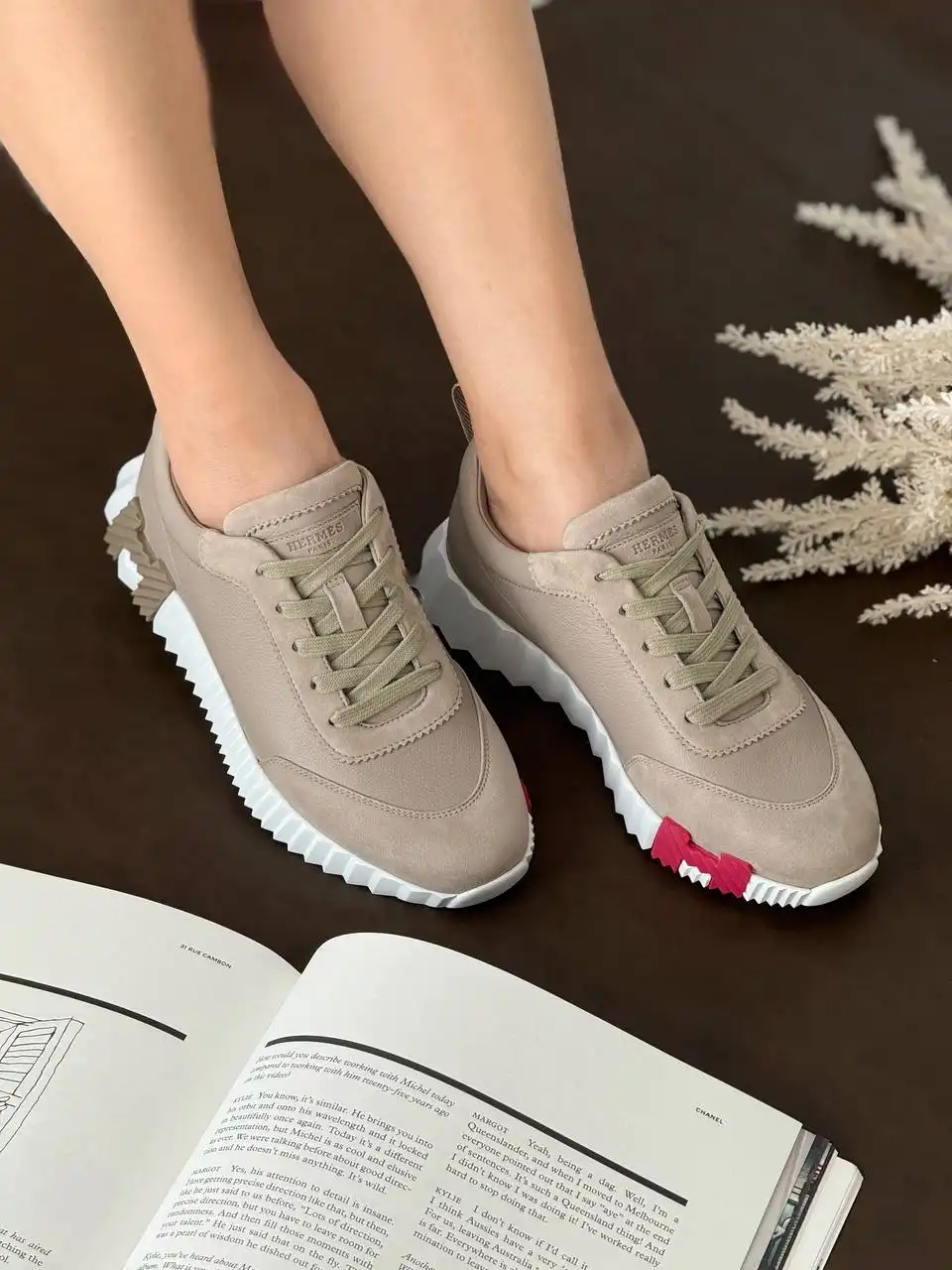 Hermes Bouncing Sneaker Leather Beige Galet - photo 3