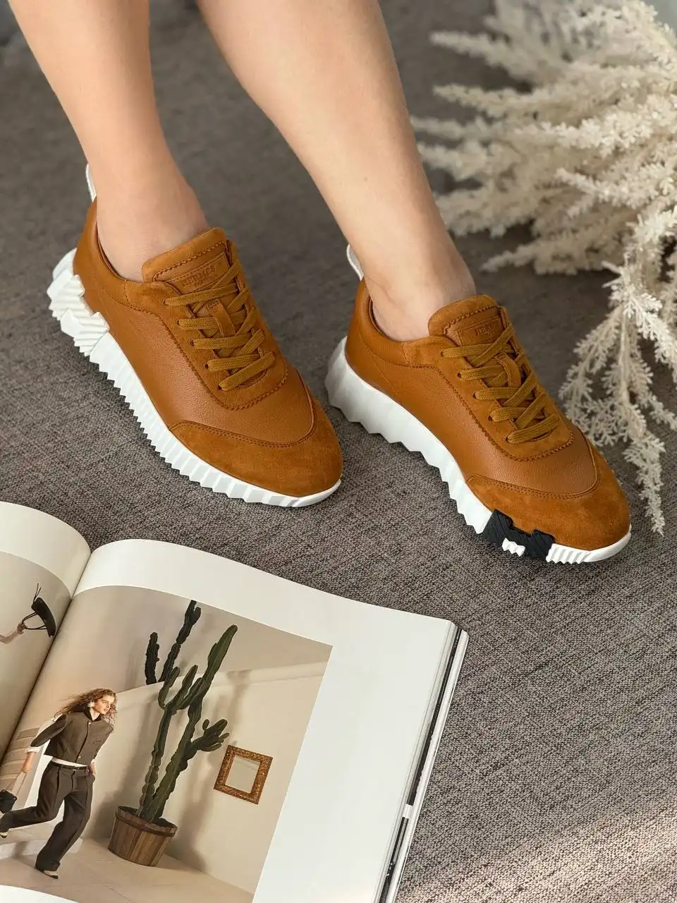 Hermes Bouncing Sneaker Chevre Naturel - photo 3