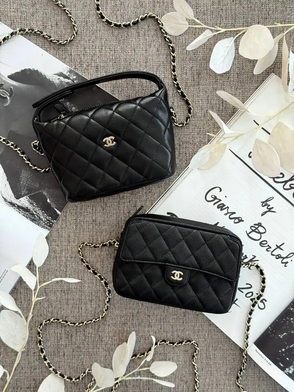CHANEL Chanel Camera Bag Black Caviar GHW