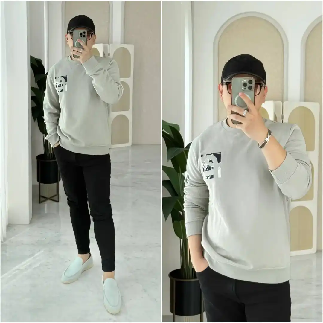 Hermes Hermes Sweat Col Rond Patch Soie Ex Libris Mastic