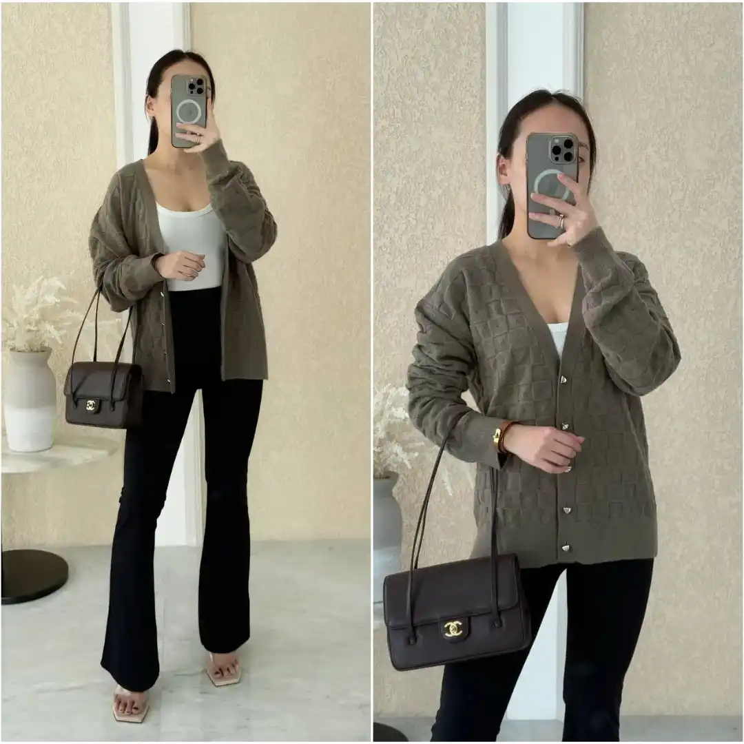 Hermes Hermes Cardigan Maille Medor Softwear Gris Etoupe