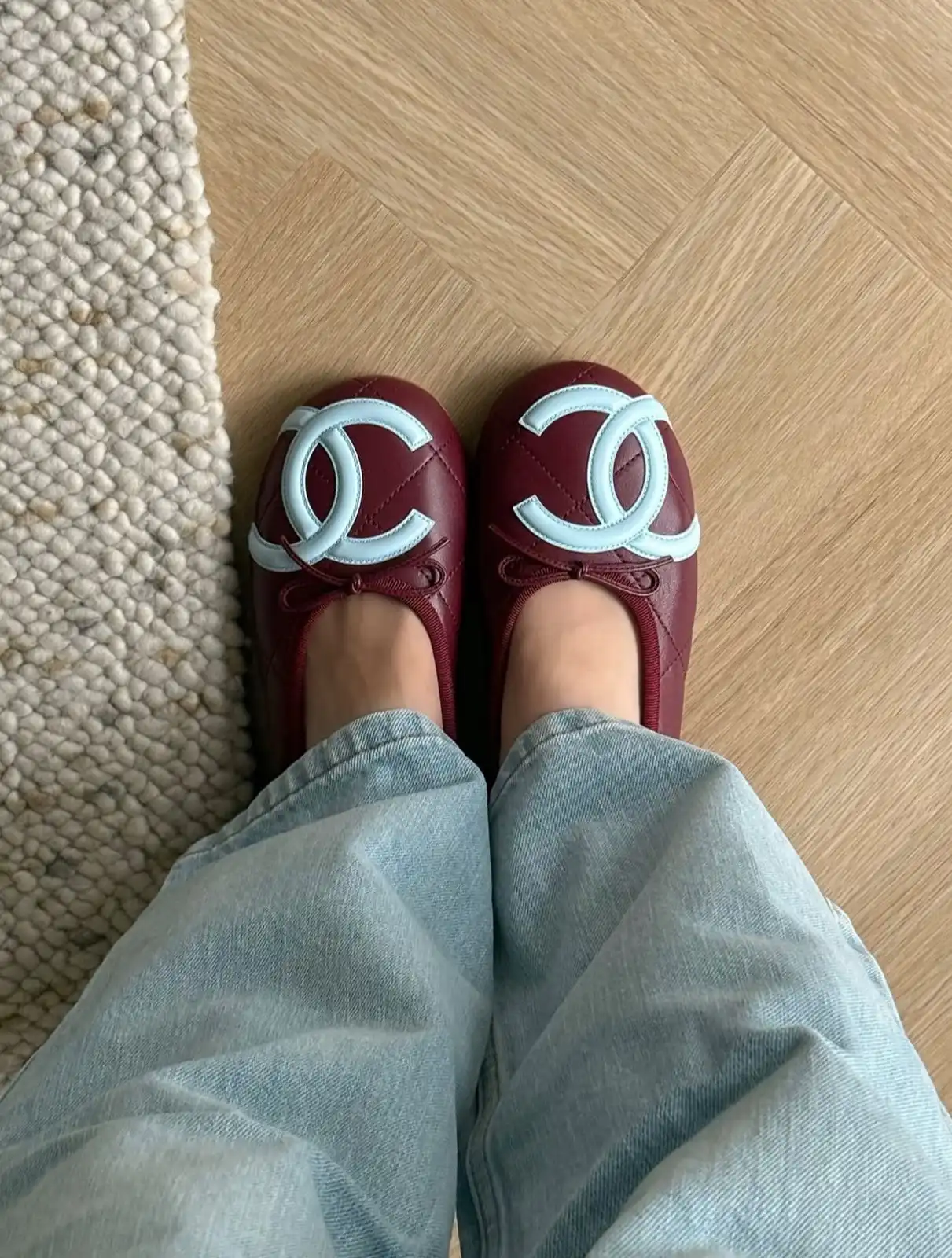 Chanel Cambon Flats Ballerine Burgundy - photo 3