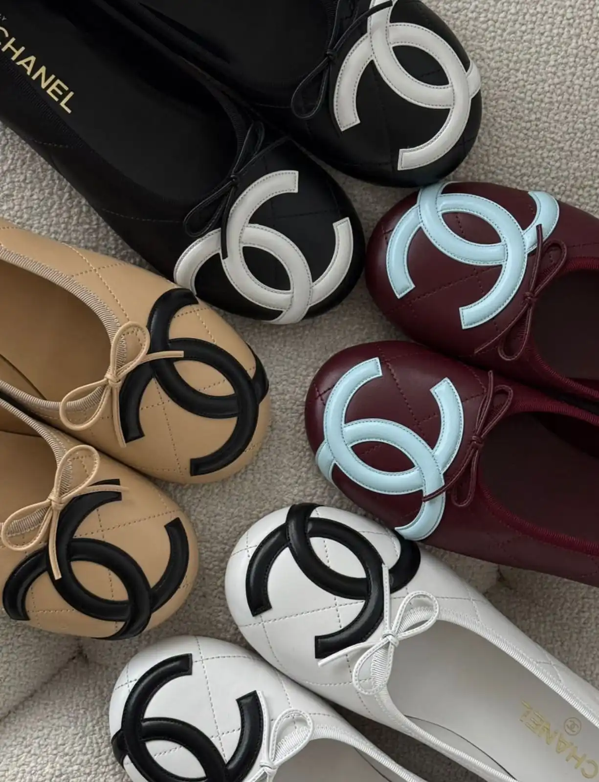 Chanel Cambon Flats Ballerine Burgundy - photo 4