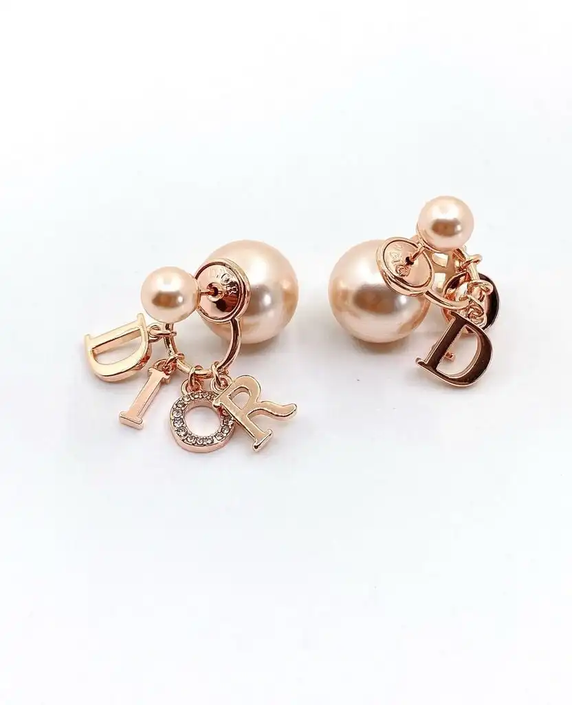 Dior Tribales Earrings Letter Pearl Pink - photo 3