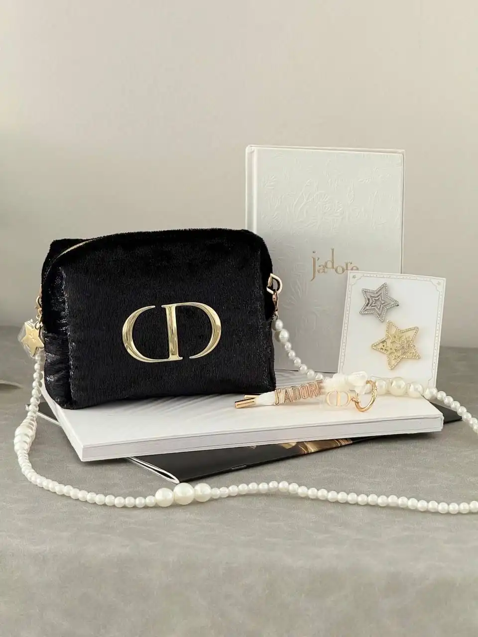 DIOR Dior Pouch Sling Shimmer Black Set
