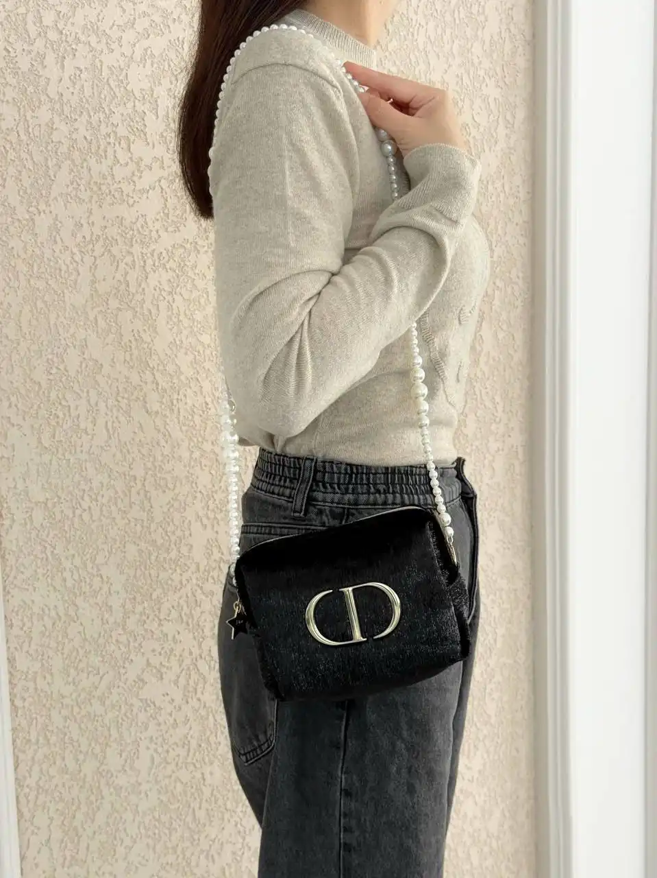 DIOR Dior Pouch Sling Shimmer Black Set