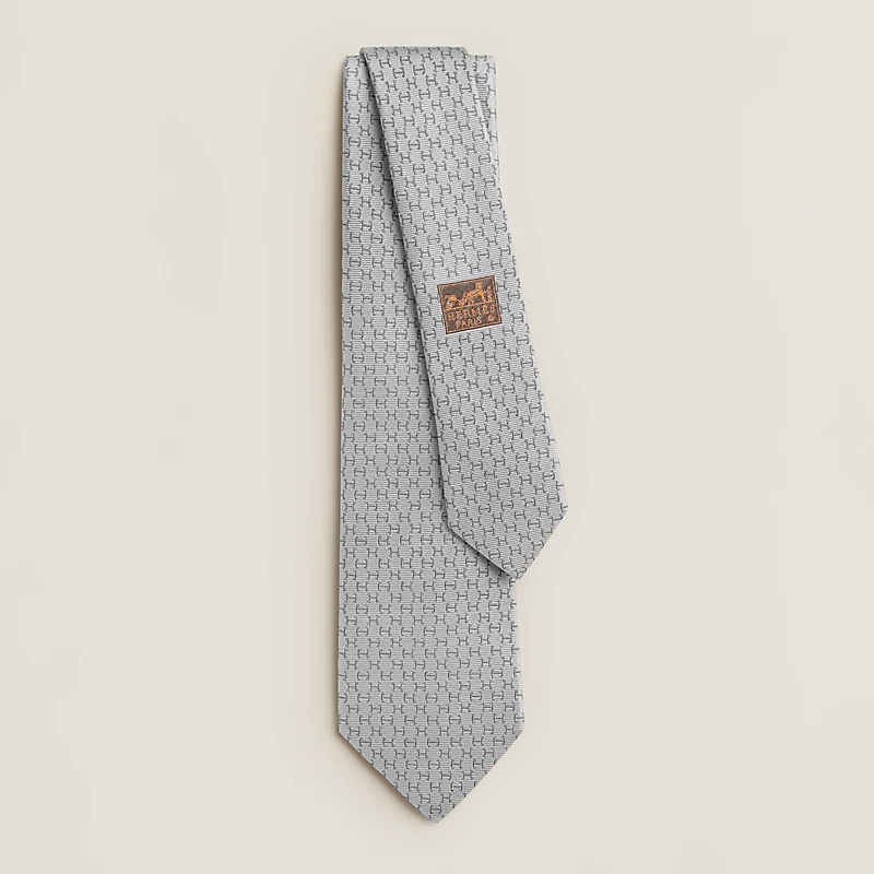 Hermes Hermes Dancing H Tie Gris Perle / Gris