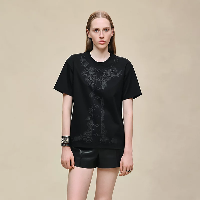 Hermes Hermes T-shirt with Maxi Print Noir
