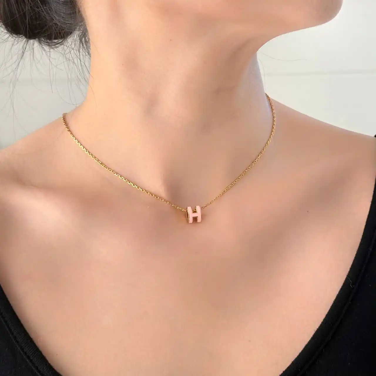 Hermes Hermes Mini Pop H pendant Rose Dragee RGHW