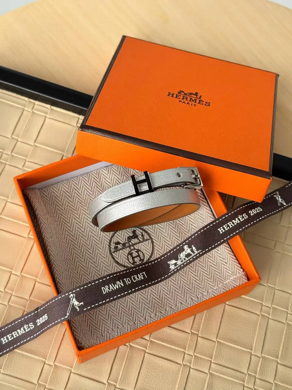 Hermes Pop H Double Tour Bracelet Silver - photo 1
