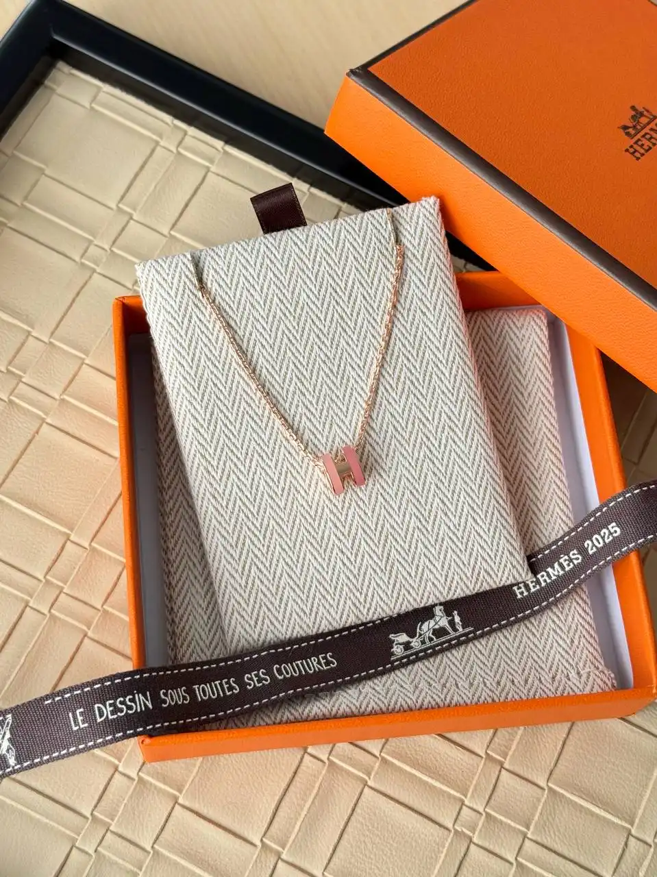 Hermes Hermes Mini Pop H Rocabar Pendant Necklace Beaute RGHW