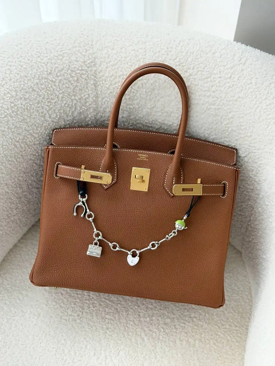 Hermes Bijou de Sac Birkin Charm Noir / Granny - photo 3