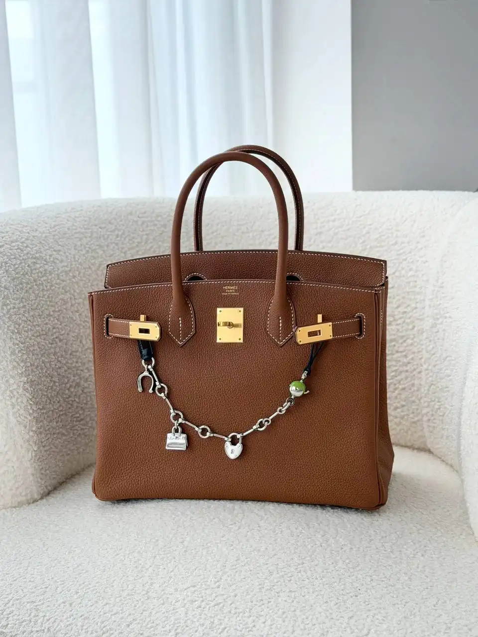 Hermes Bijou de Sac Birkin Charm Noir / Granny - photo 4