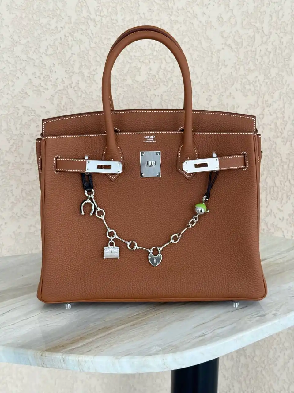 Hermes Hermes Bijou de Sac Birkin Charm Noir / Granny