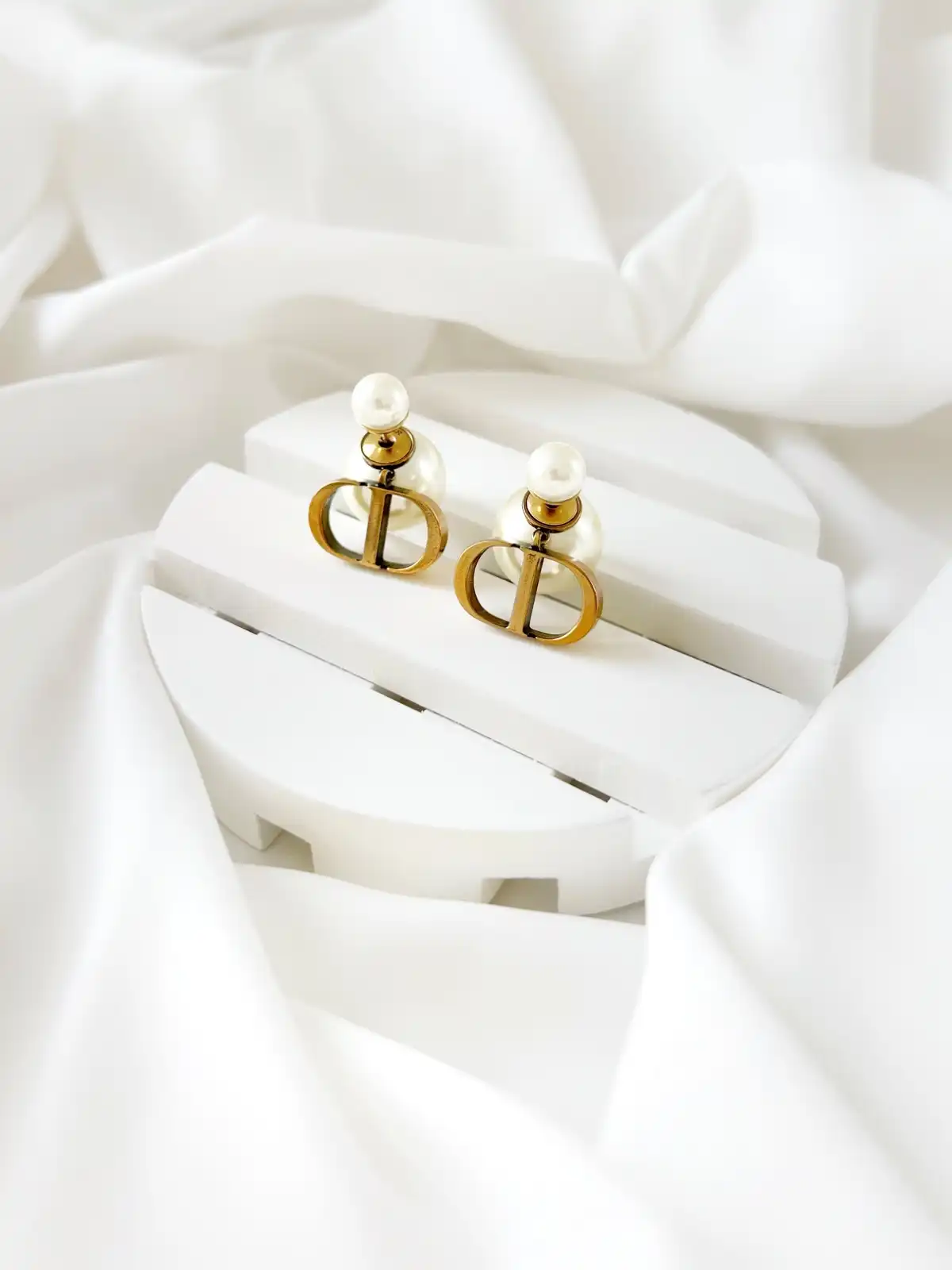 DIOR Dior Tribales Earrings Big Logo CD Rustic Gold