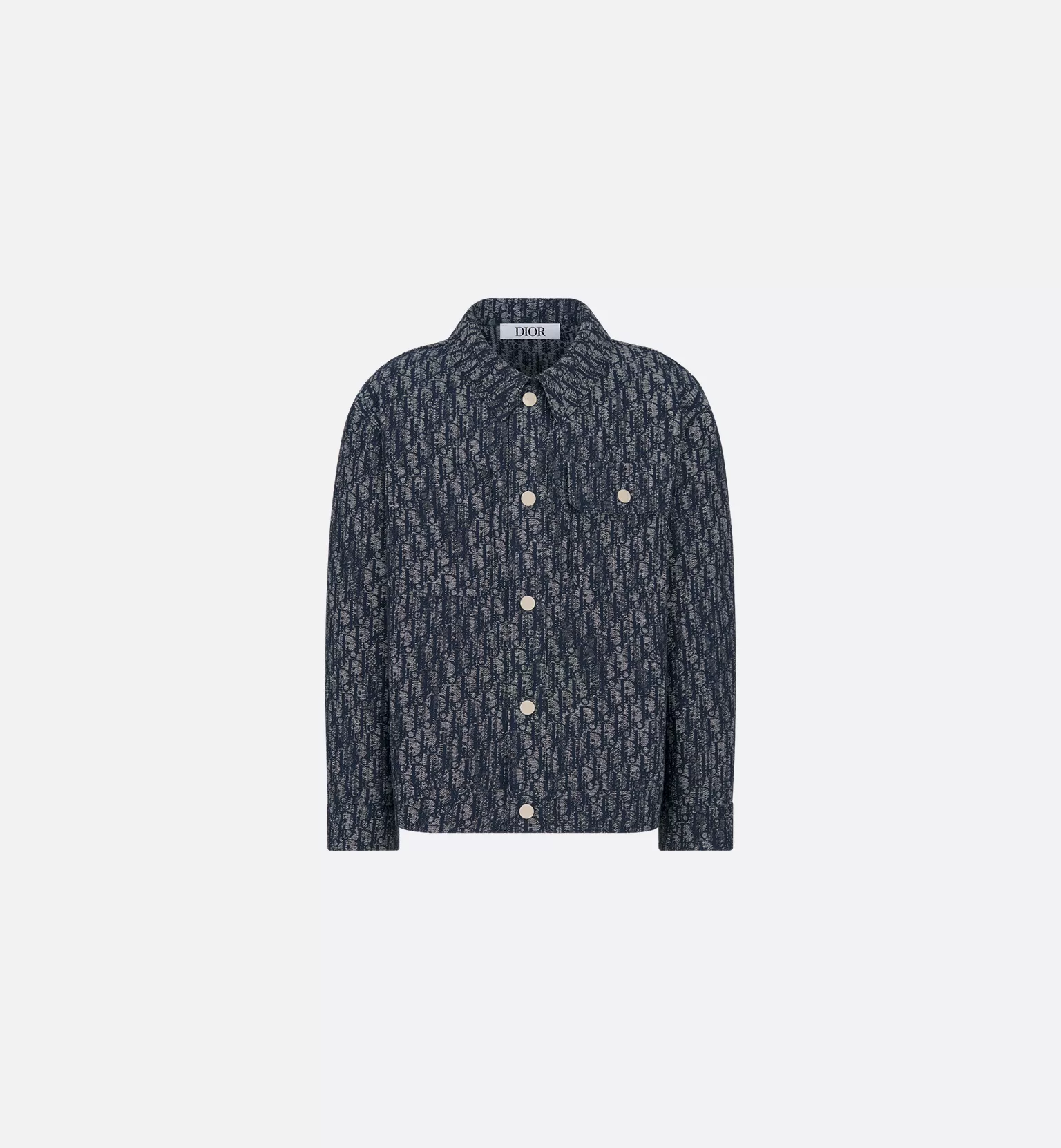 DIOR Dior Blue Dior Oblique Cotton Gabardine Jacquard with Distressed Effect