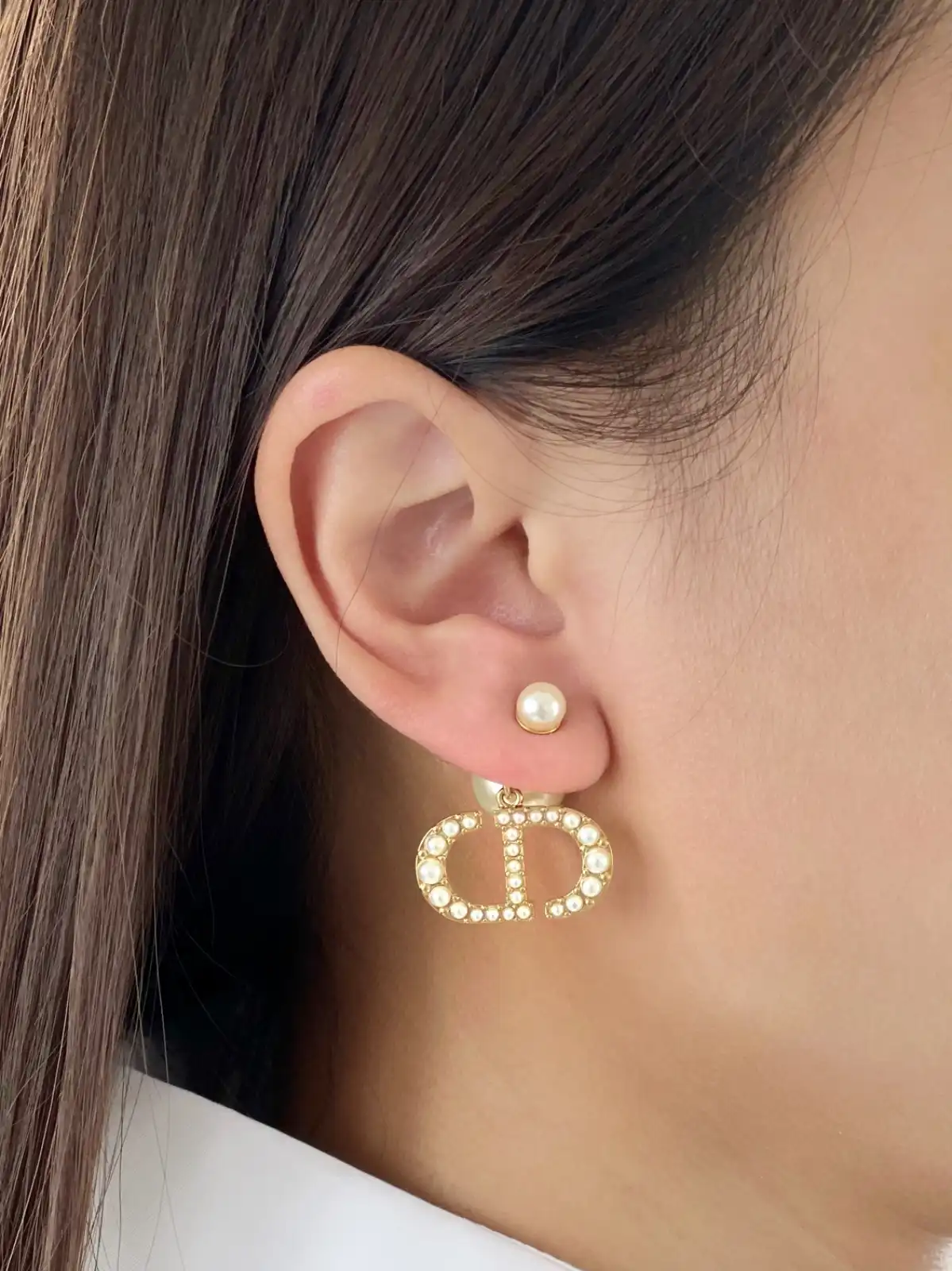 DIOR Dior Tribales Earrings CD Full Pearls