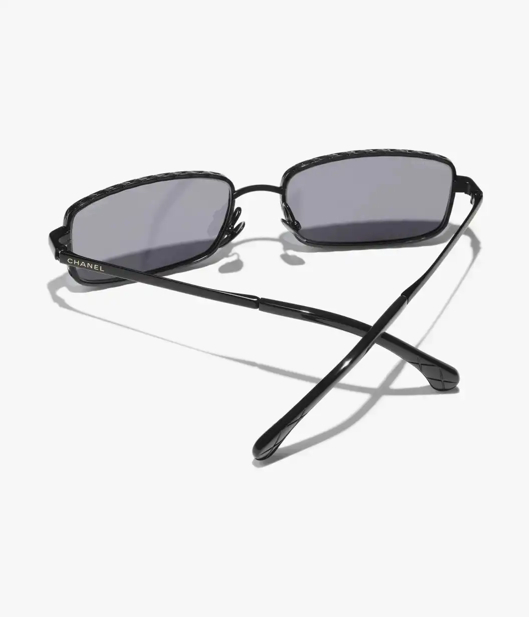 Chanel Rectangle Sunglasses Frame Metal Black With Lenses Black - photo 5