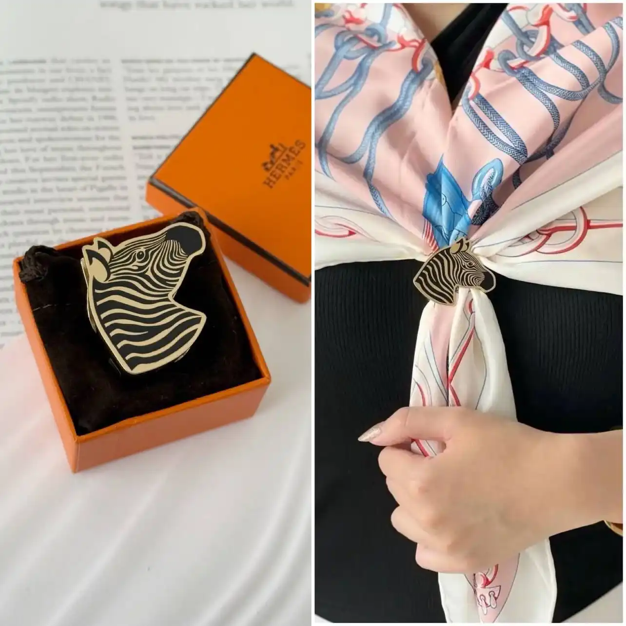 Hermes Hermes Zebra Scarf Ring