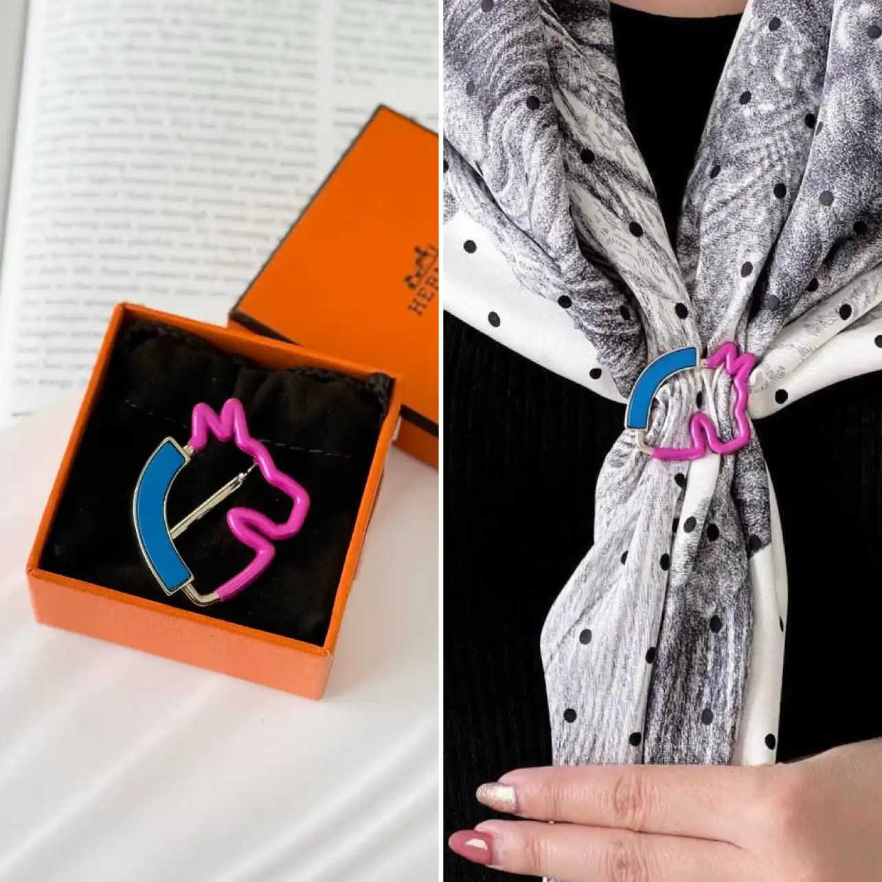 Hermes Hermes Cheval Neon Scarf 70 Ring