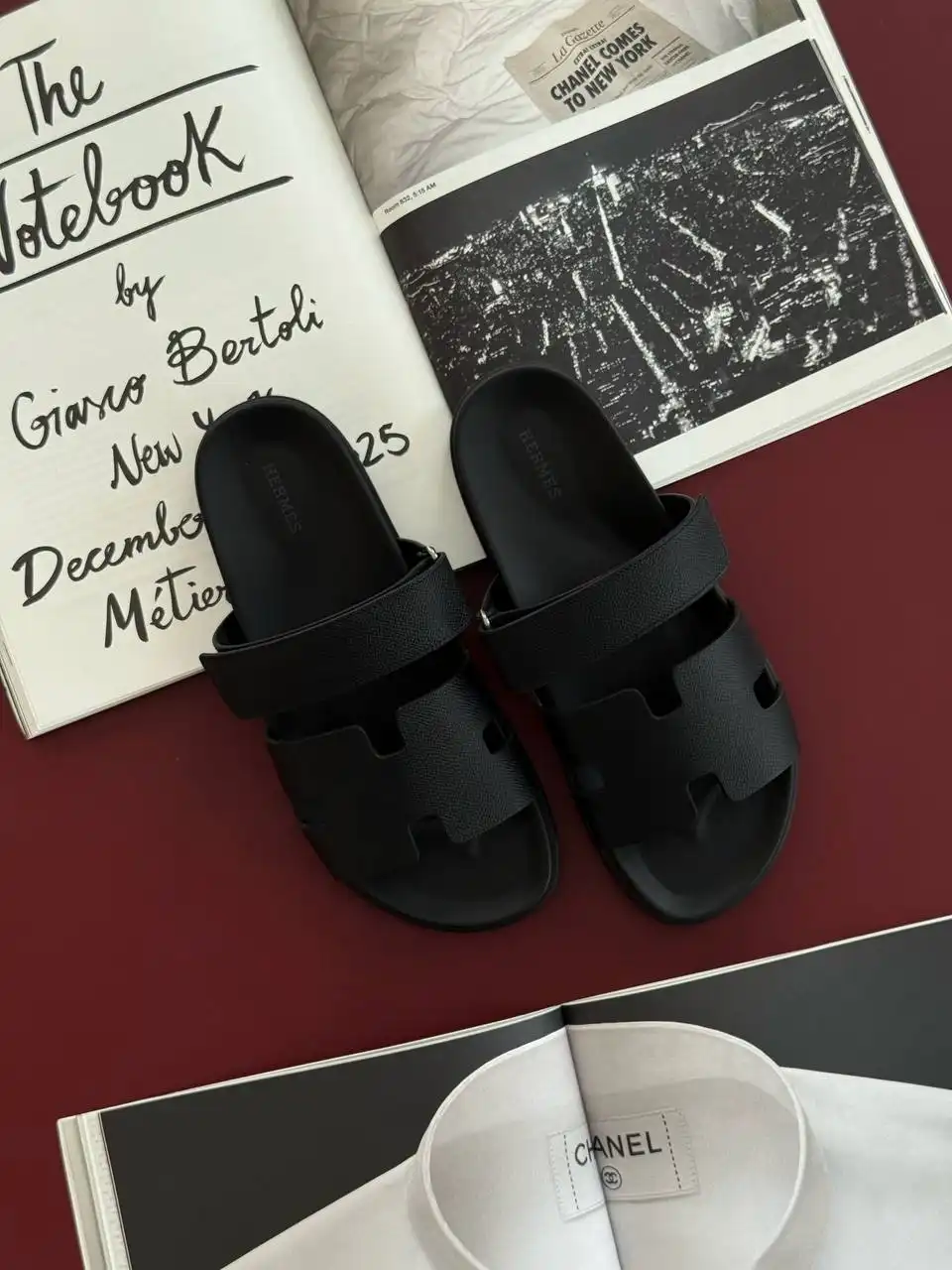 Hermes Hermes Chypre Sandal Epsom Noir Black