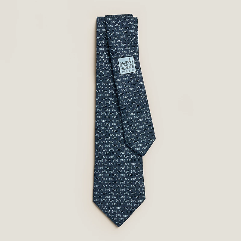 Hermes Hermes Maillons Rythmes Tie Marine / Ciel