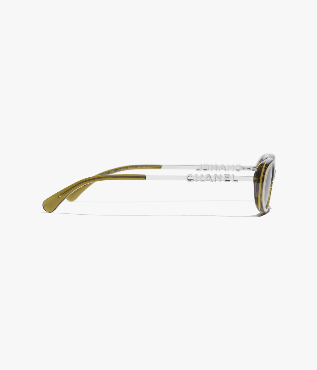 Chanel Oval Sunglasses Frame Acetate & Metal Beige Lenses Olive - photo 5