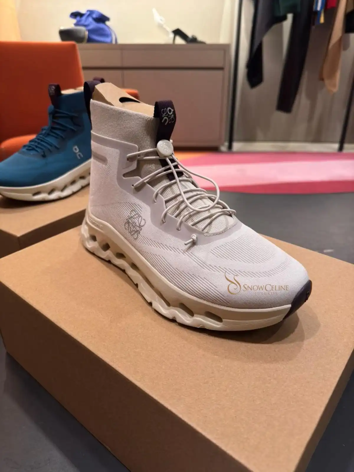Loewe X On Cloudtilt Hi Sneaker Woman Sand / Oatmeal / Plum - photo 6