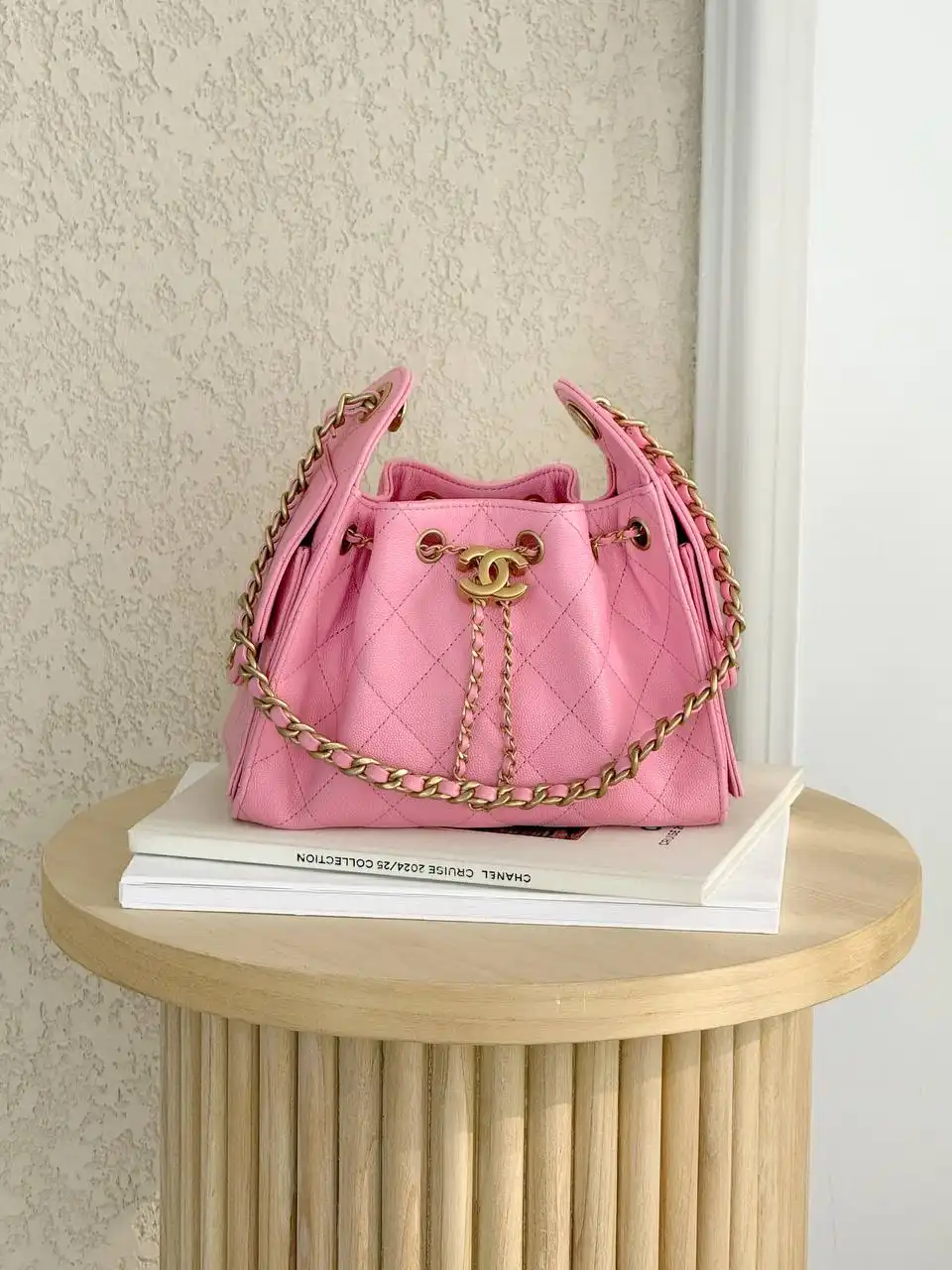 CHANEL Chanel 25 / C25 Mini Pink Caviar GHW