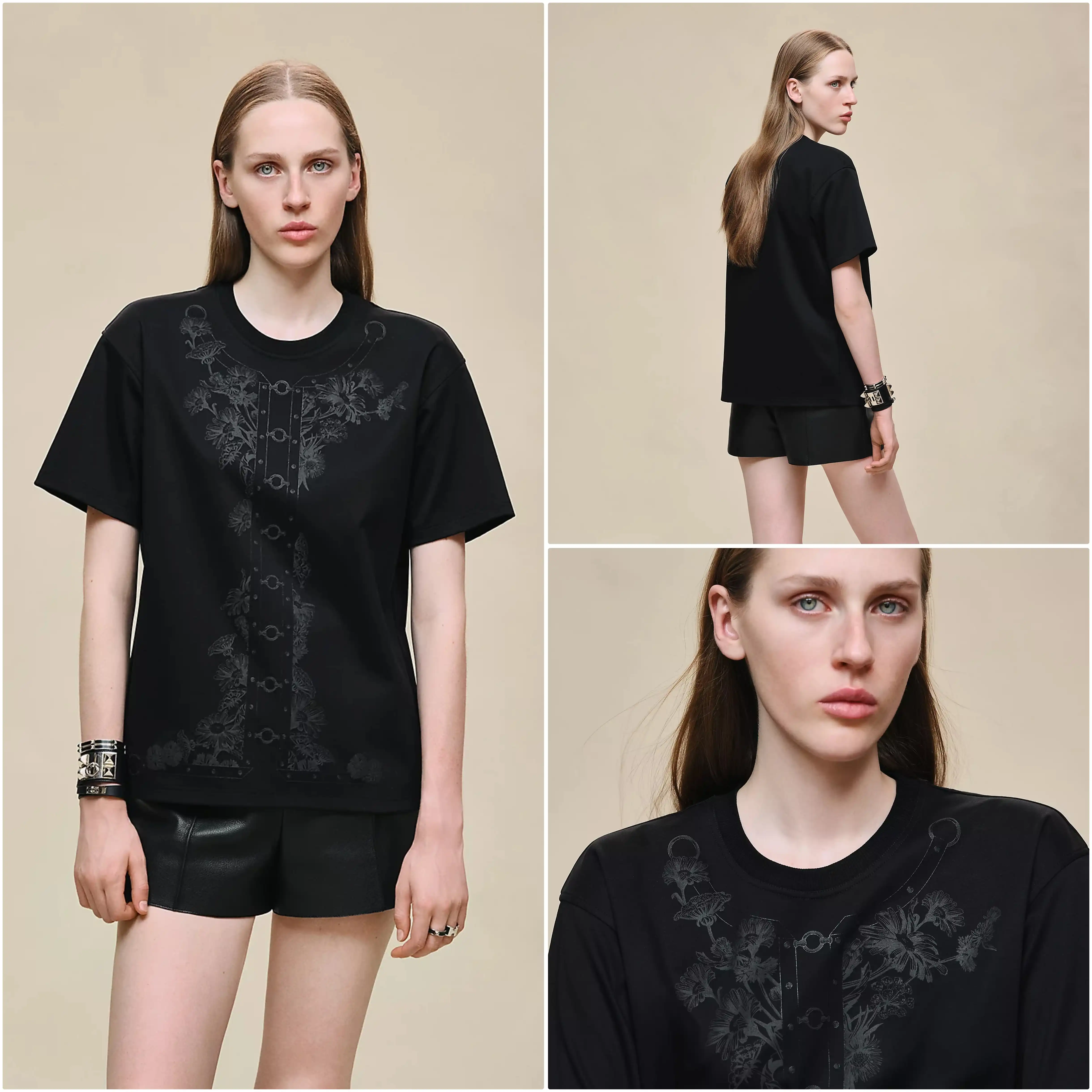 Hermes Hermes T-shirt with Maxi Print Noir