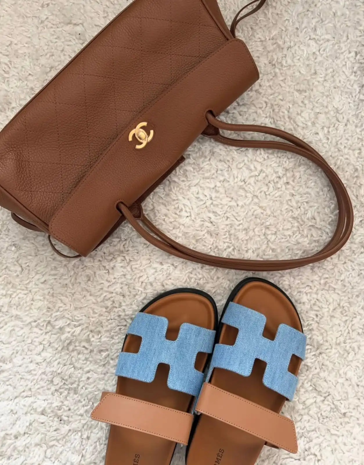 Hermes Chypre Sandal Denim Bleu Clair / Naturel - photo 4