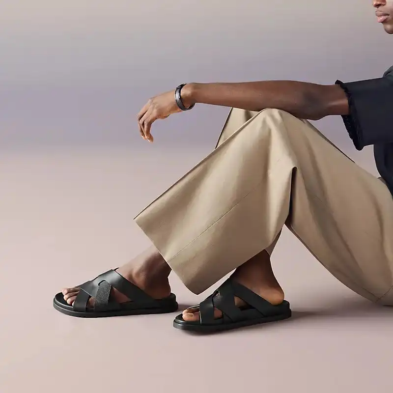 Hermes Hermes Kazimir Sandal Epsom Noir