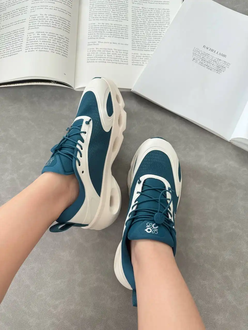 Loewe X On Cloudsolo Sneaker Woman Teal / Eggshell - photo 4