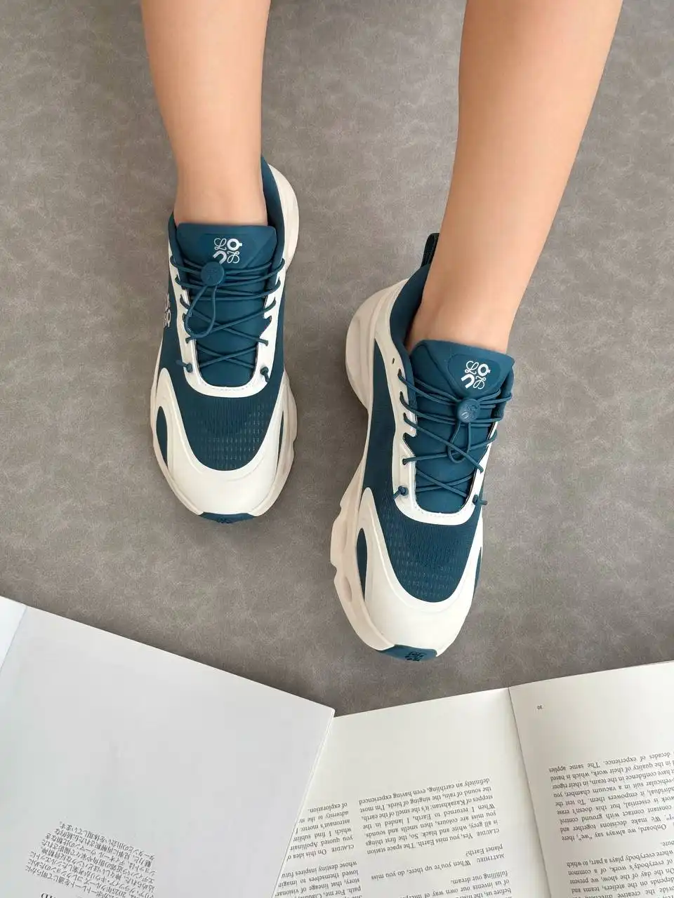 Loewe X On Cloudsolo Sneaker Woman Teal / Eggshell - photo 5
