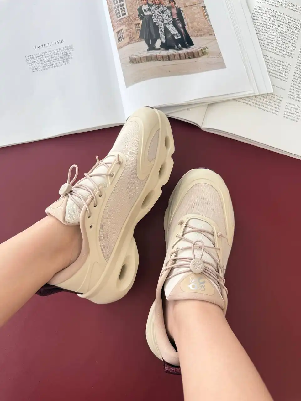 Loewe X On Cloudsolo Sneaker Woman Sand / Burgundy - photo 5