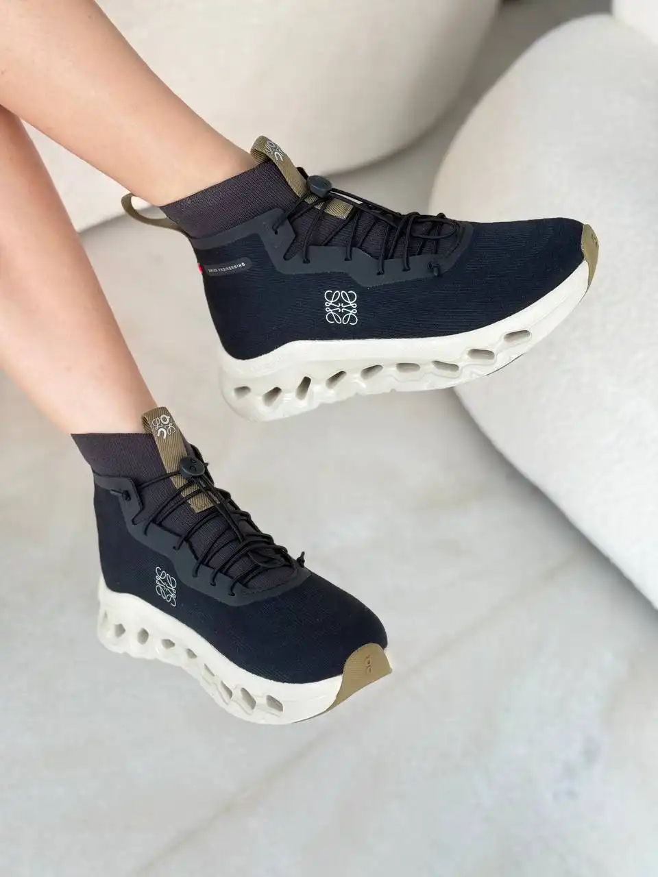 Loewe X On Cloudtilt Hi Sneaker Men Black / Oatmeal / Olive - photo 2