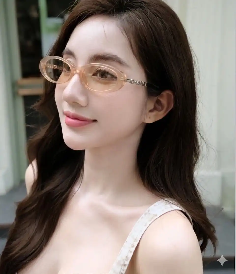 Chanel Oval Sunglasses Frame Acetate & Metal Beige Lenses Beige - photo 6