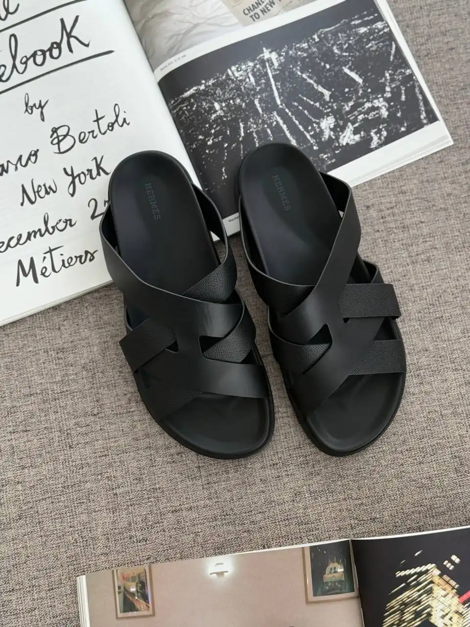 Hermes Hermes Kazimir Sandal Epsom Noir