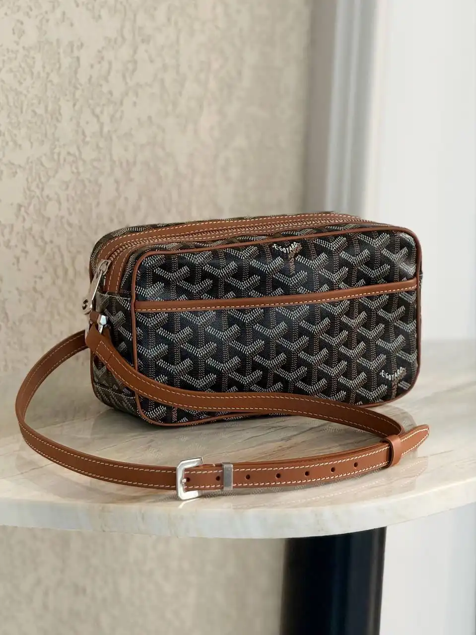 GOYARD Goyard Cap Vert PM Bag Black Tan
