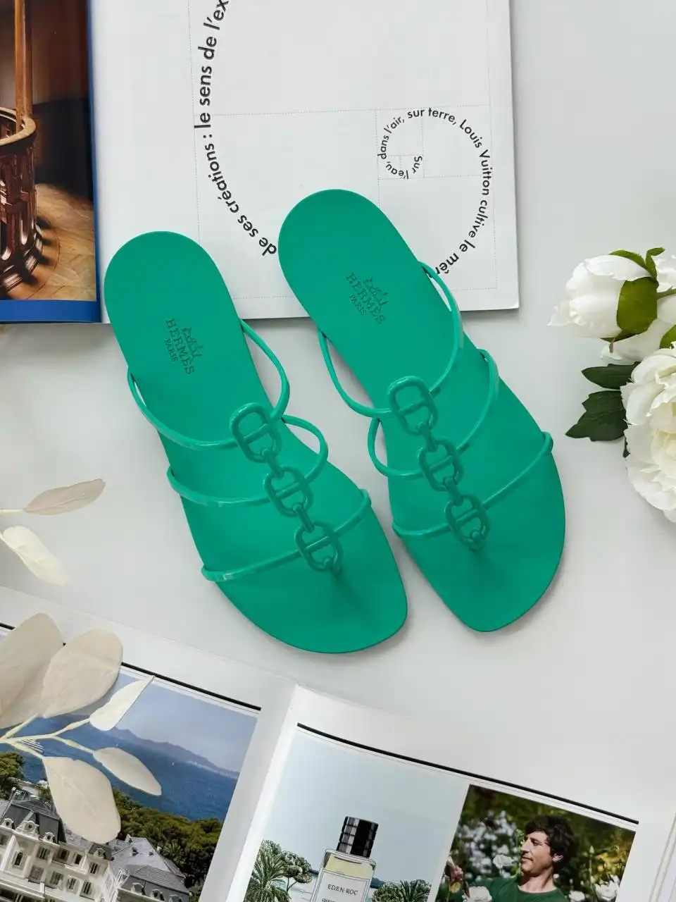 Hermes Hermes Mykonos Sandal Vert Tourmaline