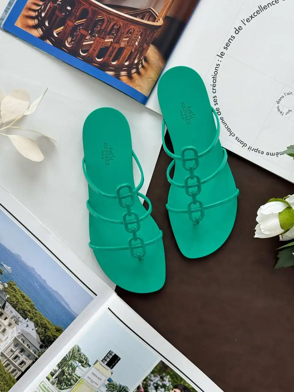 Hermes Hermes Mykonos Sandal Vert Tourmaline