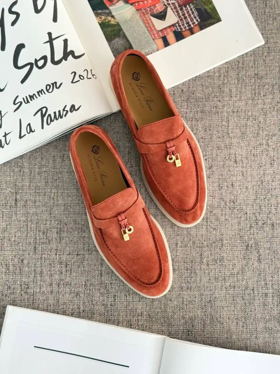 Loro Piana Loro Piana Summer Walk Charm Loafer Spiced Pumpkin
