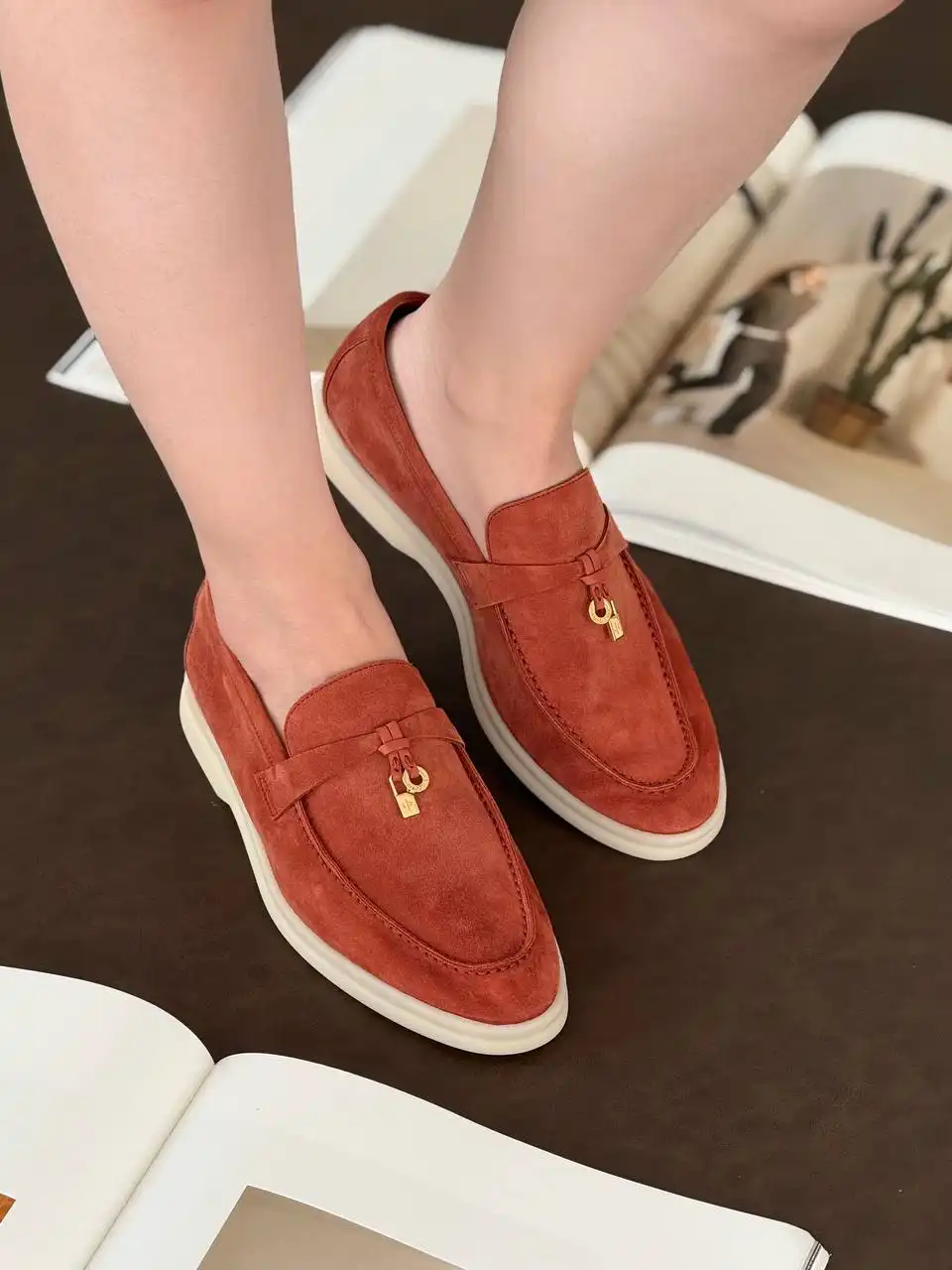 Loro Piana Summer Walk Charm Loafer Spiced Pumpkin - photo 2