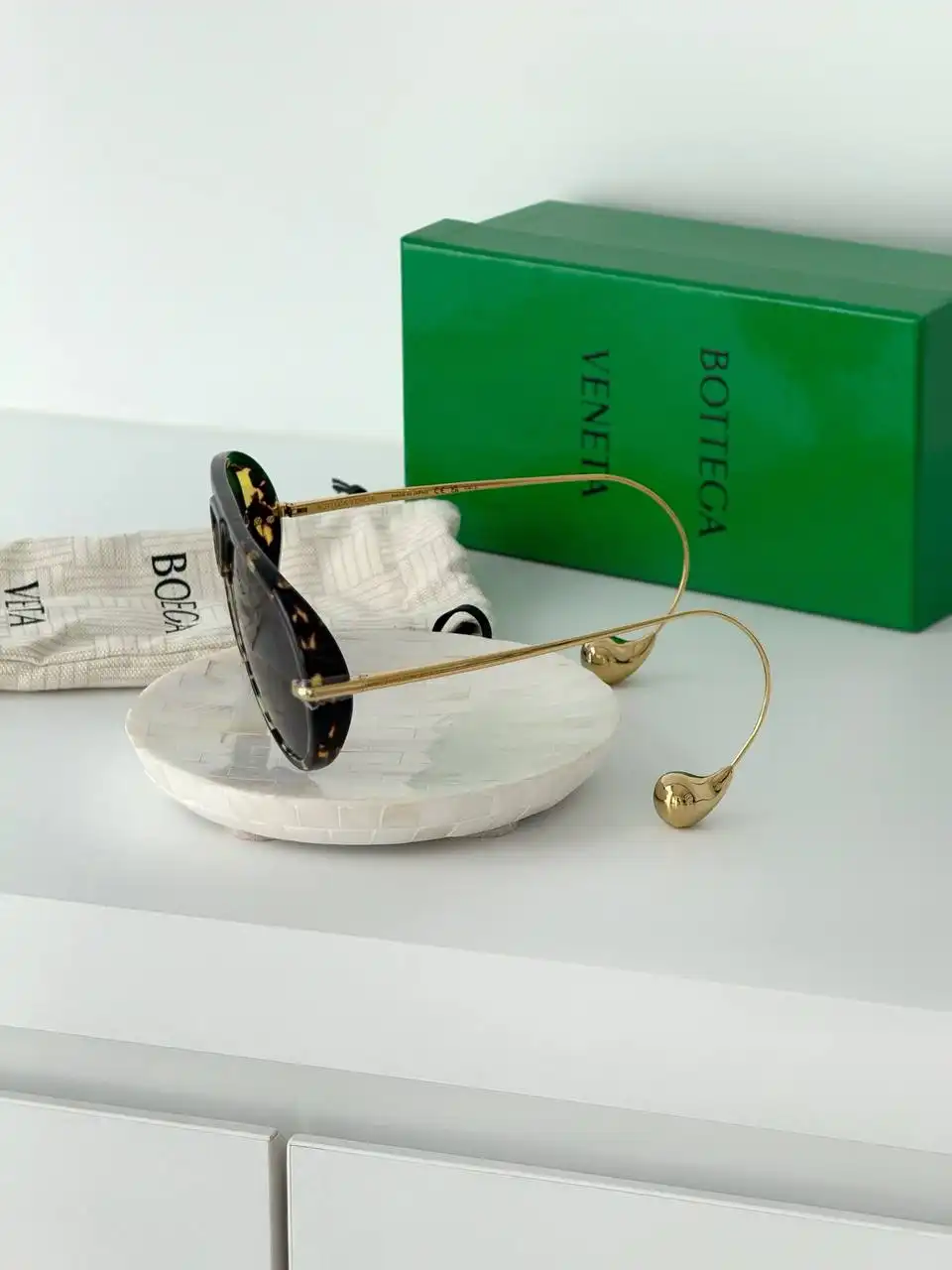 Bottega Veneta Drop Aviator Sunglasses Havana / Grey - photo 3