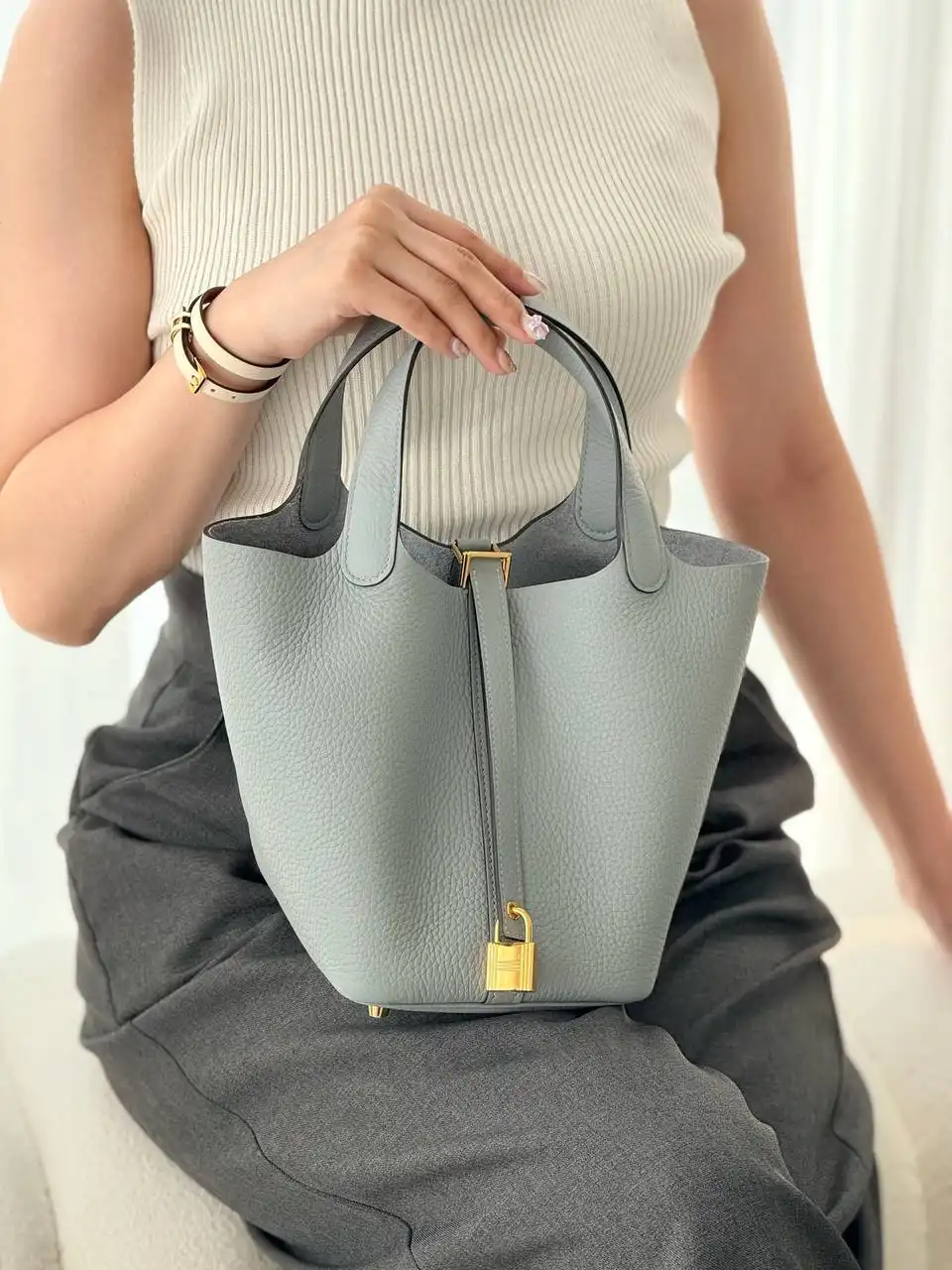 Hermes Picotin 18 / Pico18 Gris Pantin GHW - photo 3