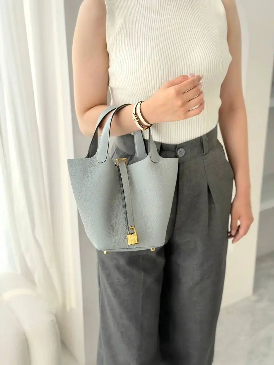 Hermes Picotin 18 / Pico18 Gris Pantin GHW - photo 4