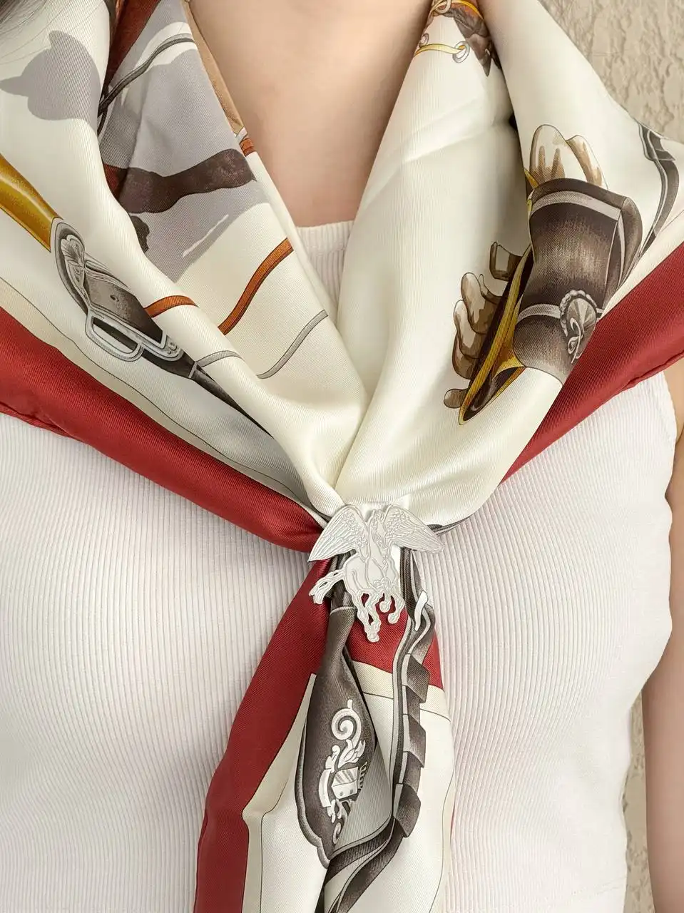Hermes Hermes Scarf Ring Pegase SHW