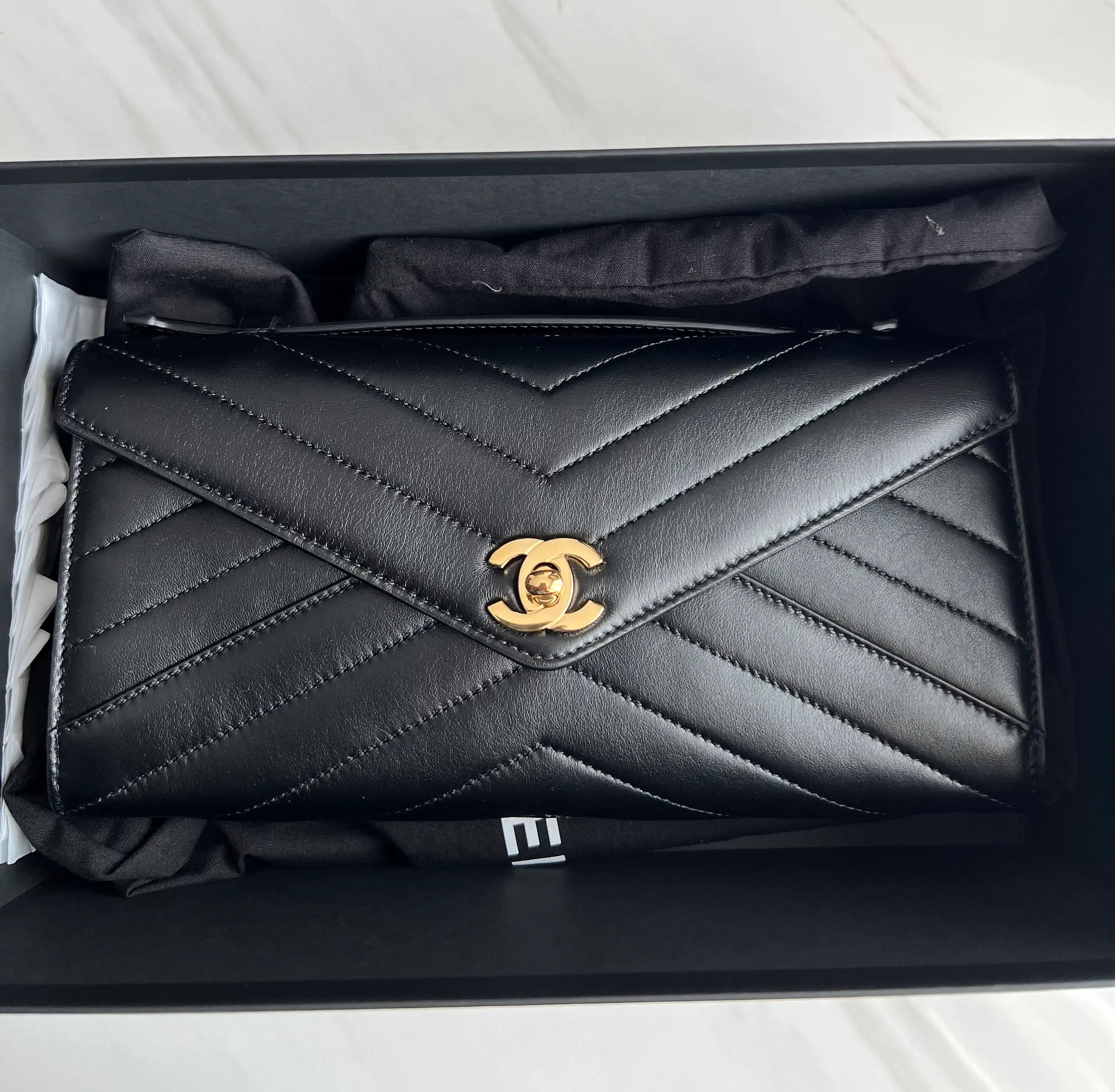 CHANEL Chanel long Clutch Top Handle Black GHW